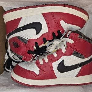 Nike Red and White Sneakers Iconic‎ Design